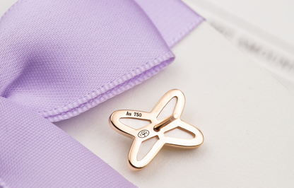 [Clover Jewelery]JEUX DE WHITE MOP ROSE GOLD DIAMOND EARRINGS