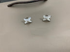 [Clover Jewelry]JEUX DE WHITE MOP SILVER DIAMOND EARRINGS