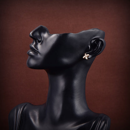 [Clover Jewelery]JEUX DE GOLD DIAMOND EARRINGS