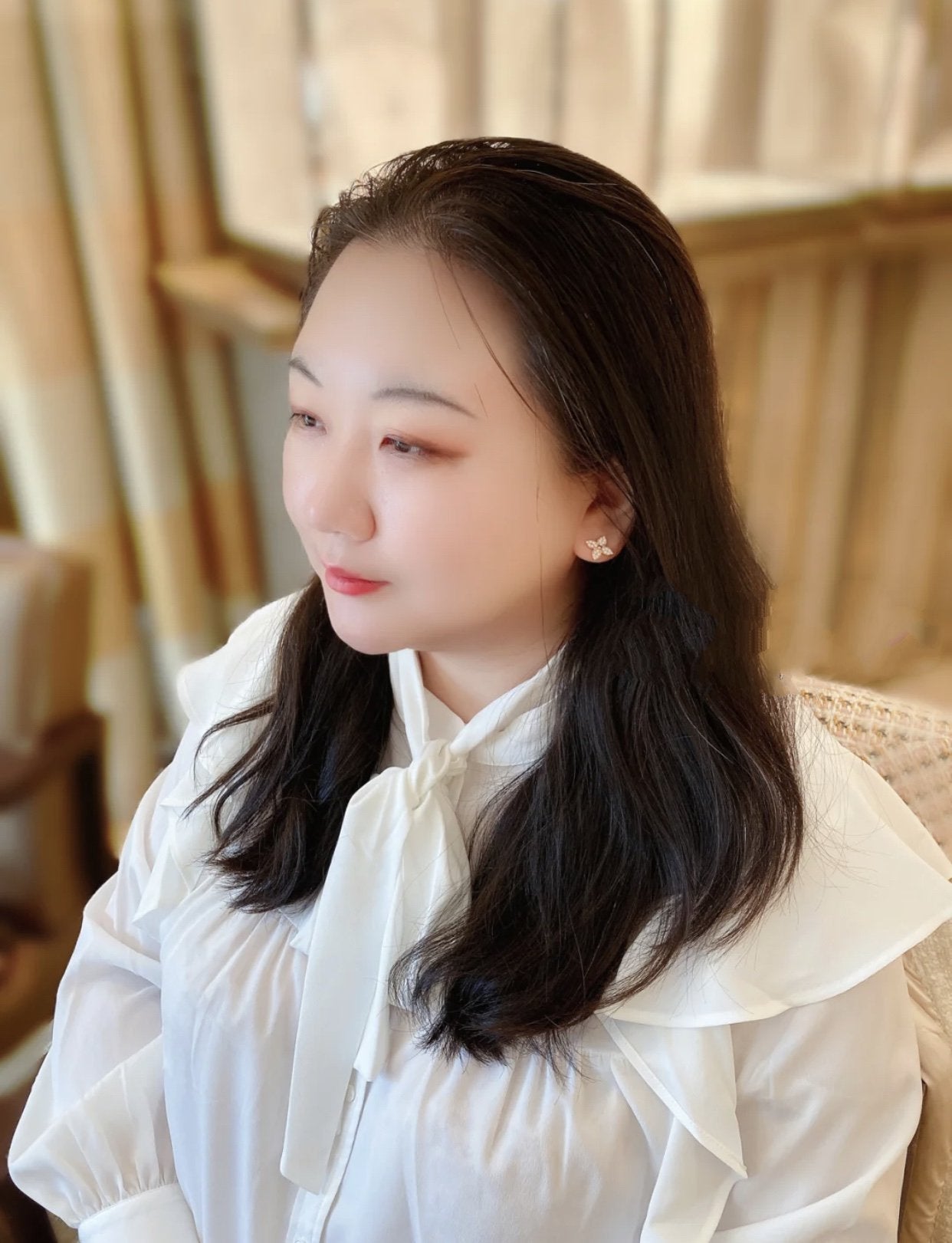 [Clover Jewelery]STAR BLOSSOM STUD EARRINGS PINK GOLD DIAMONDS