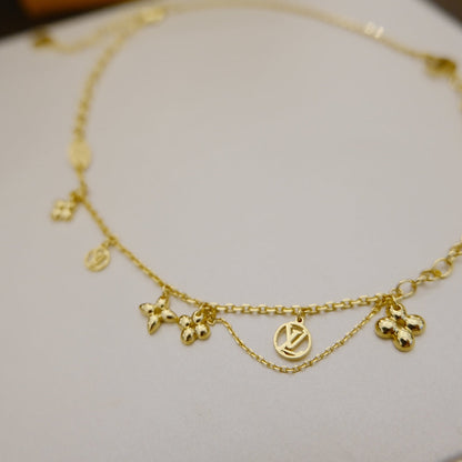 [Clover Jewelery]BLOOMING SUPPLE NECKLACE BRASS