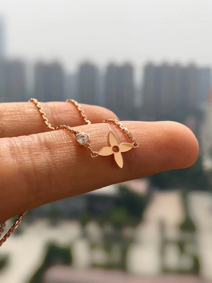 [Clover Jewelery]BLOSSOM PENDANT PINK GOLD AND DIAMOND