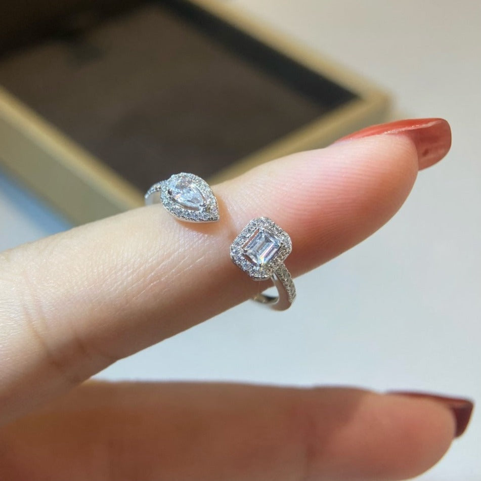 [Clover Jewelry]MY TWIN TOI & MOI SILVER DIAMOND RING