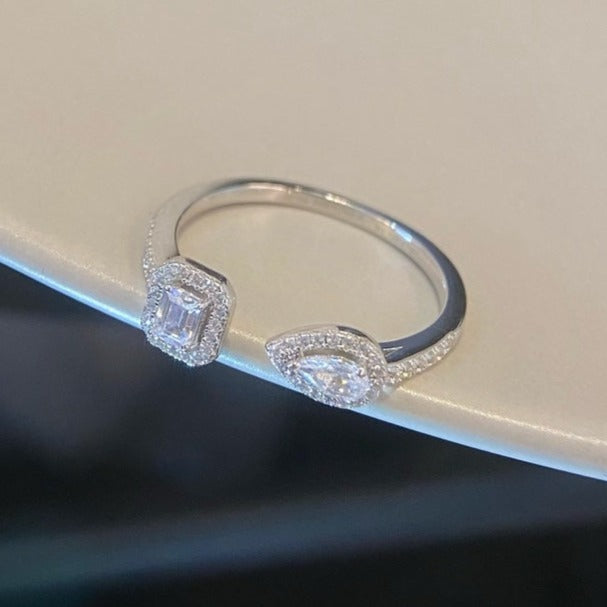 [Clover Jewelry]MY TWIN TOI & MOI SILVER DIAMOND RING