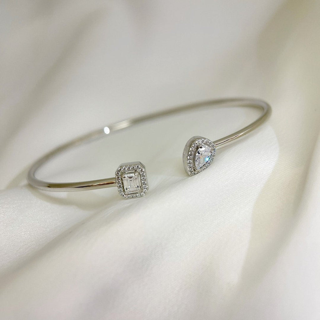 [Clover Jewelry]JONC FLEX MY TWIN TOI & MOI SILVER DIAMOND BRACELET