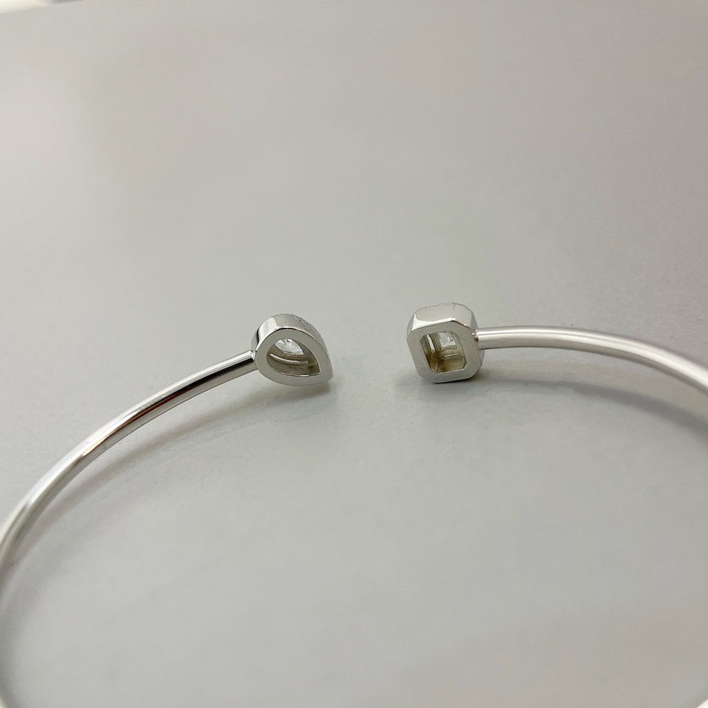 [Clover Jewelry]JONC FLEX MY TWIN TOI & MOI SILVER DIAMOND BRACELET