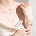 [Clover Jewelry]LUCKY MOVER PM PAVED NECKLACE