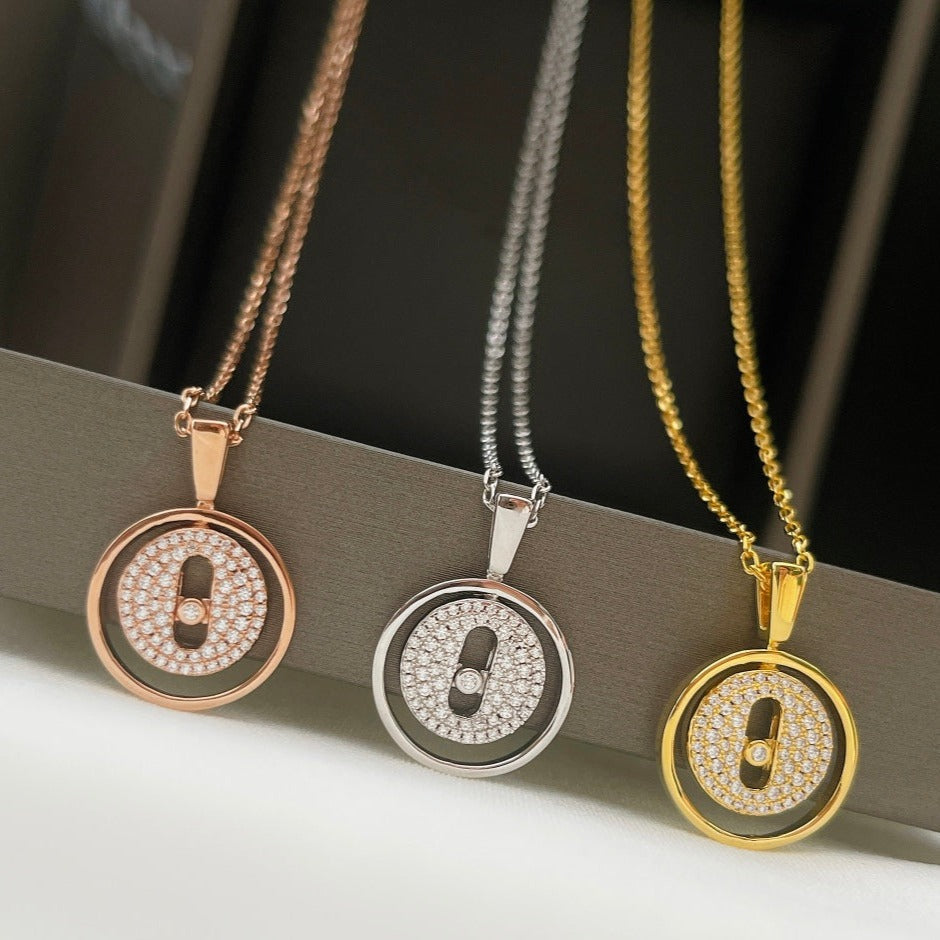 [Clover Jewelry]LUCKY MOVER PM PAVED NECKLACE