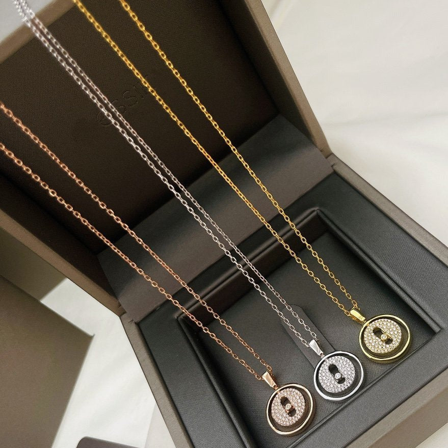 [Clover Jewelry]LUCKY MOVER PM PAVED NECKLACE