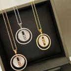 [Clover Jewelry]LUCKY MOVE MM NACRE BLANCHE DIAMOND NECKLACE