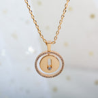 [Clover Jewelry]LUCKY MOVE PM NECKLACE PINK GOLD DIAMOND