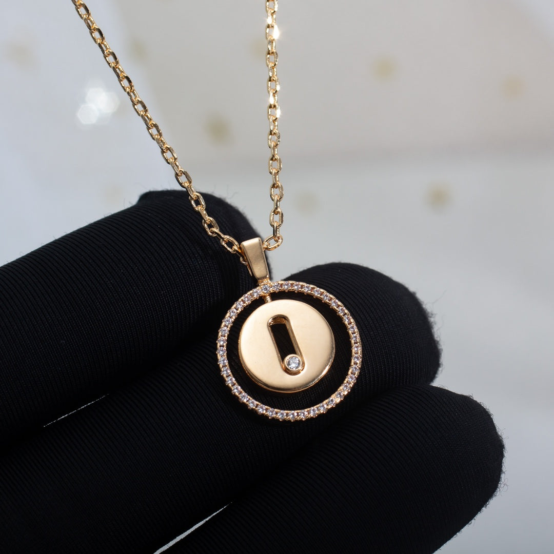 [Clover Jewelry]LUCKY MOVE PM NECKLACE PINK GOLD DIAMOND