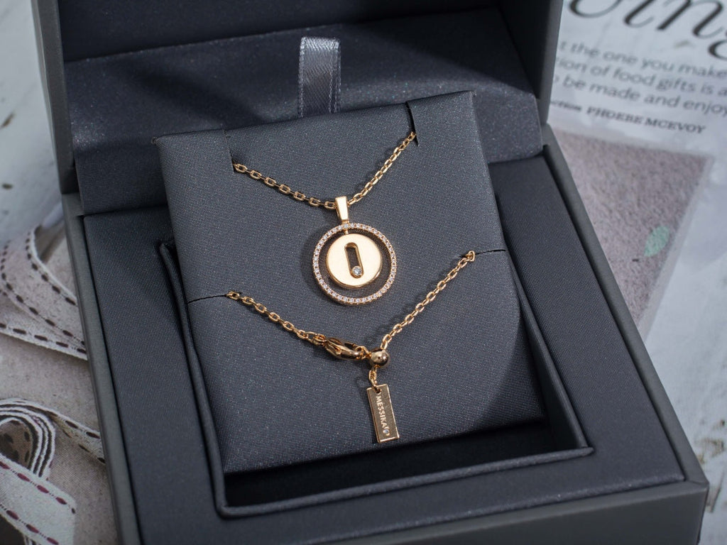 [Clover Jewelry]LUCKY MOVE PM NECKLACE PINK GOLD DIAMOND