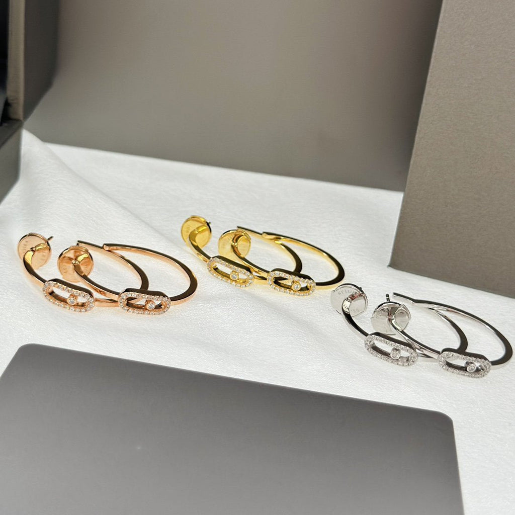 [Clover Jewelry]CREOLES MOVE UNO PM DIAMOND EARRINGS