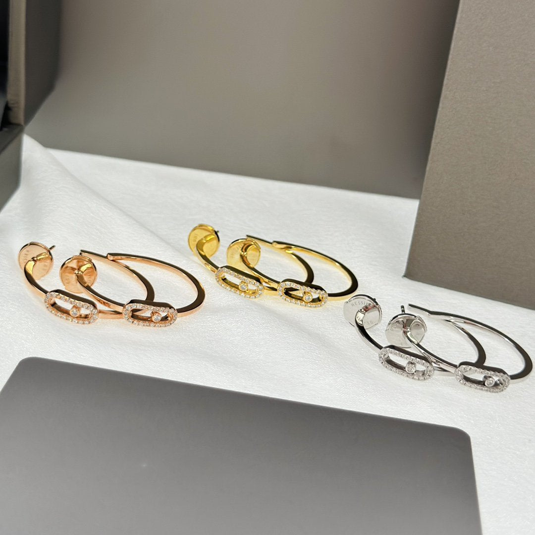[Clover Jewelry]CREOLES MOVE UNO PM DIAMOND EARRINGS