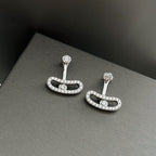 [Clover Jewelry]MOVE UNO SILVER DIAMOND EARRINGS