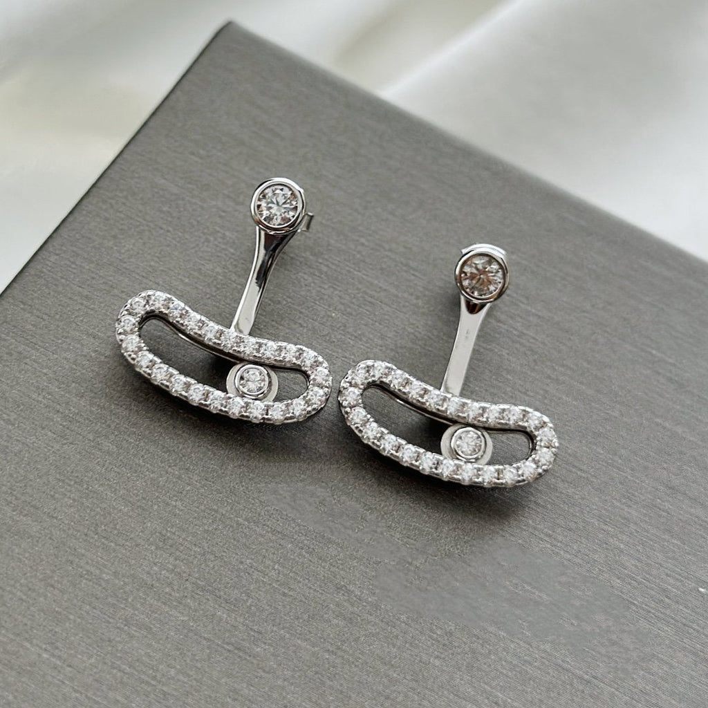 [Clover Jewelry]MOVE UNO SILVER DIAMOND EARRINGS