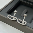 [Clover Jewelry]MOVE UNO SILVER DIAMOND EARRINGS