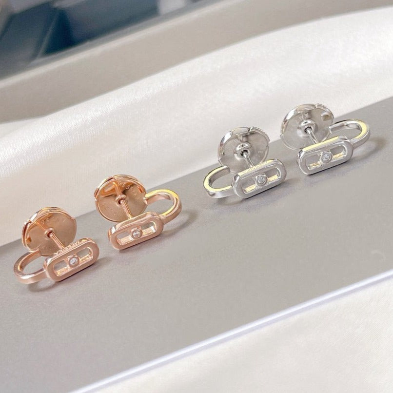 [Clover Jewelry]CREOLES MOVE UNO MINI 1 DIAMOND EARRINGS