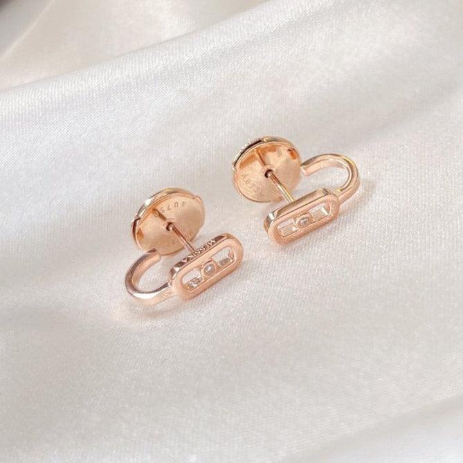 [Clover Jewelry]CREOLES MOVE UNO MINI 1 DIAMOND EARRINGS