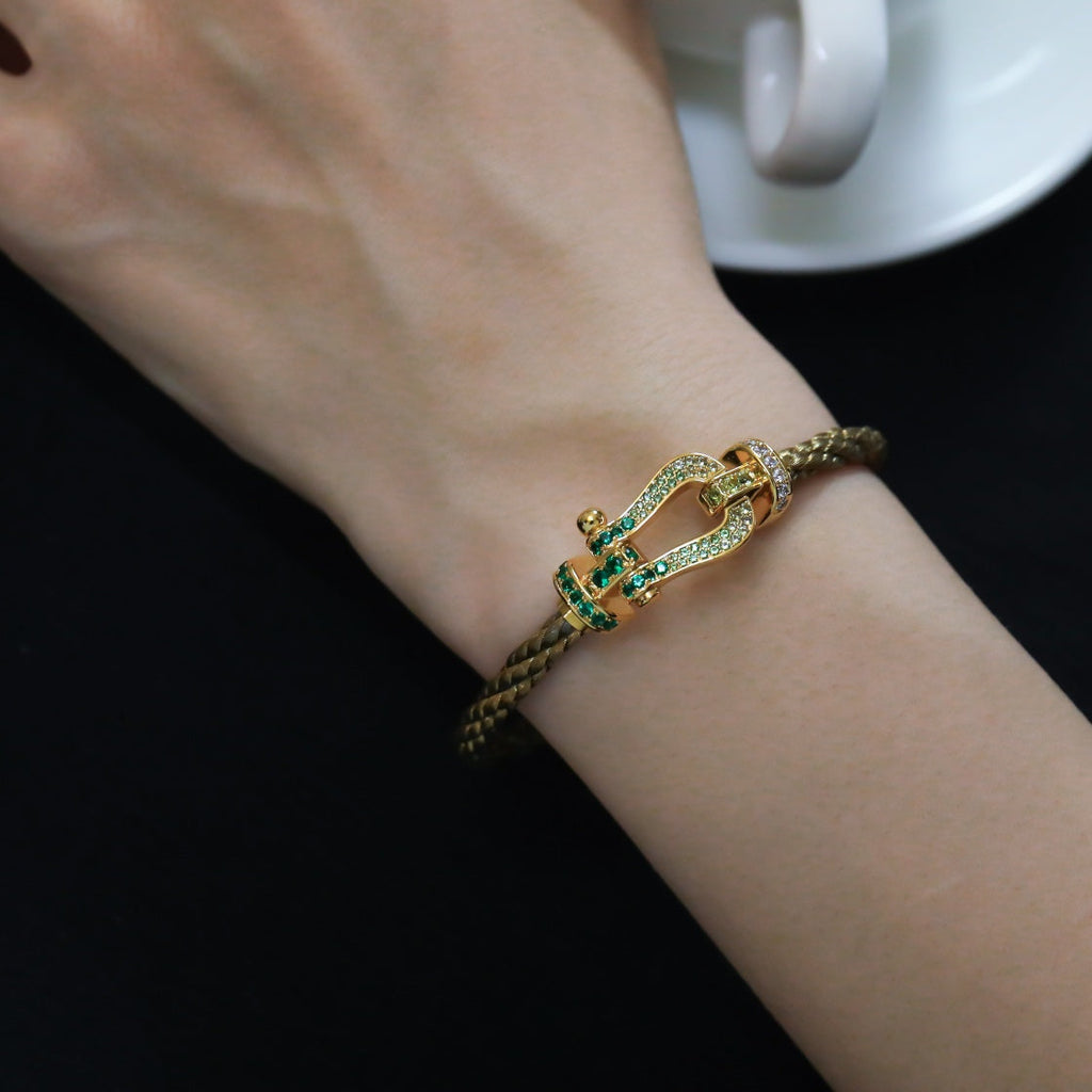 [Clover Jewelry]FORCE 10 GOLD GREEN DIAMOND PAVED