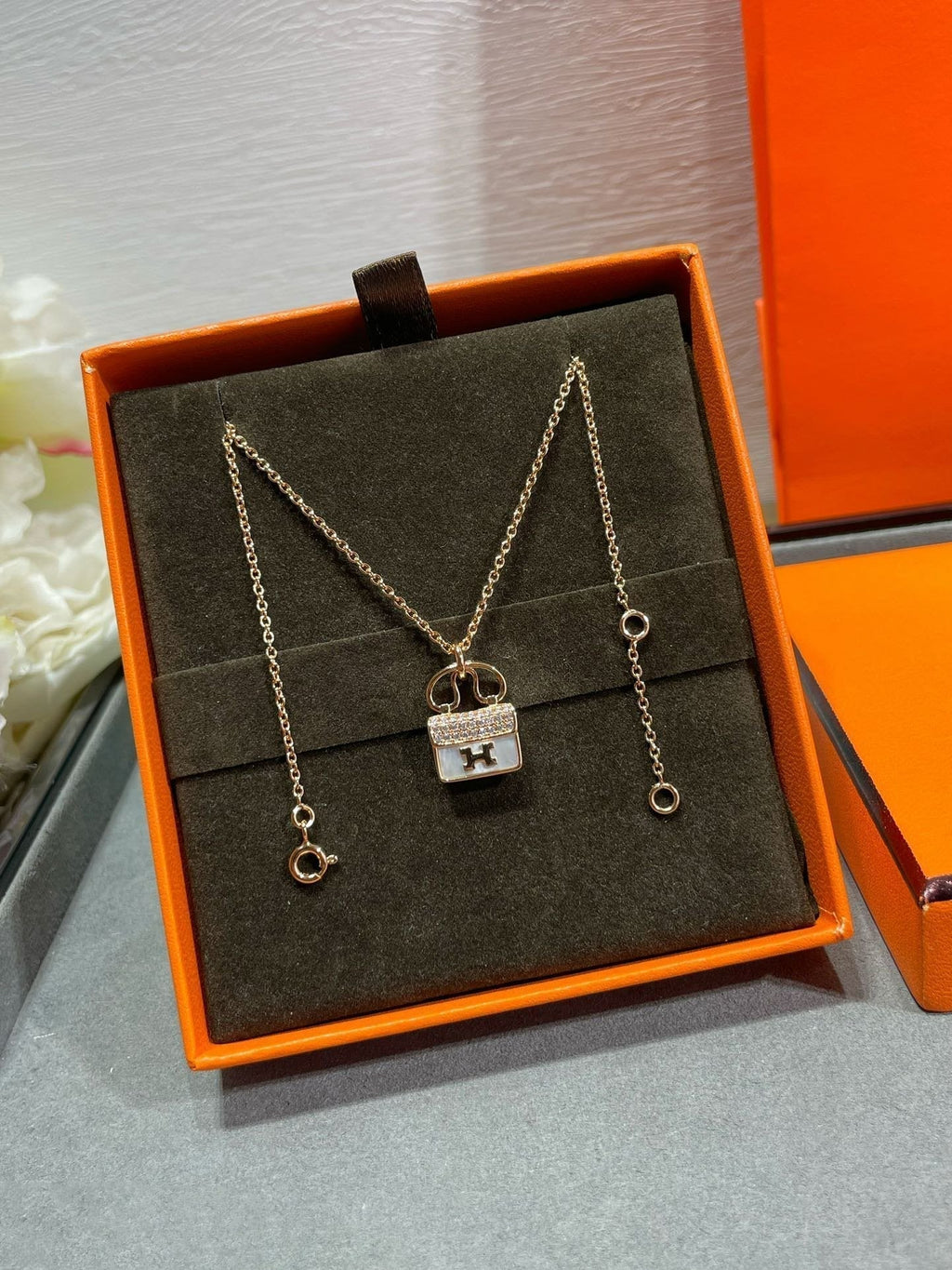 [Clover Schmuck]H CIRCE MOISSANIT ANHÄNGERKETTE GOLD