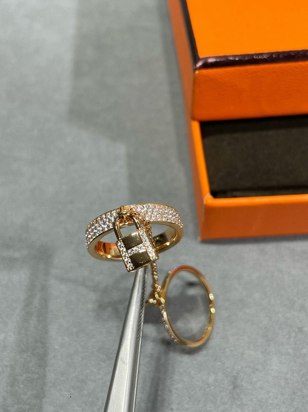 [Clover Jewelry]HM KELLY CLOCHETTE DOUBLE RING IN  WITH DIAMONDS