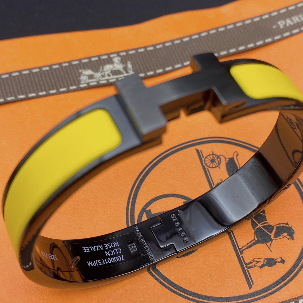 [Clover Jewelry]CLIC HM SO BLACK YELLOW BRACELET