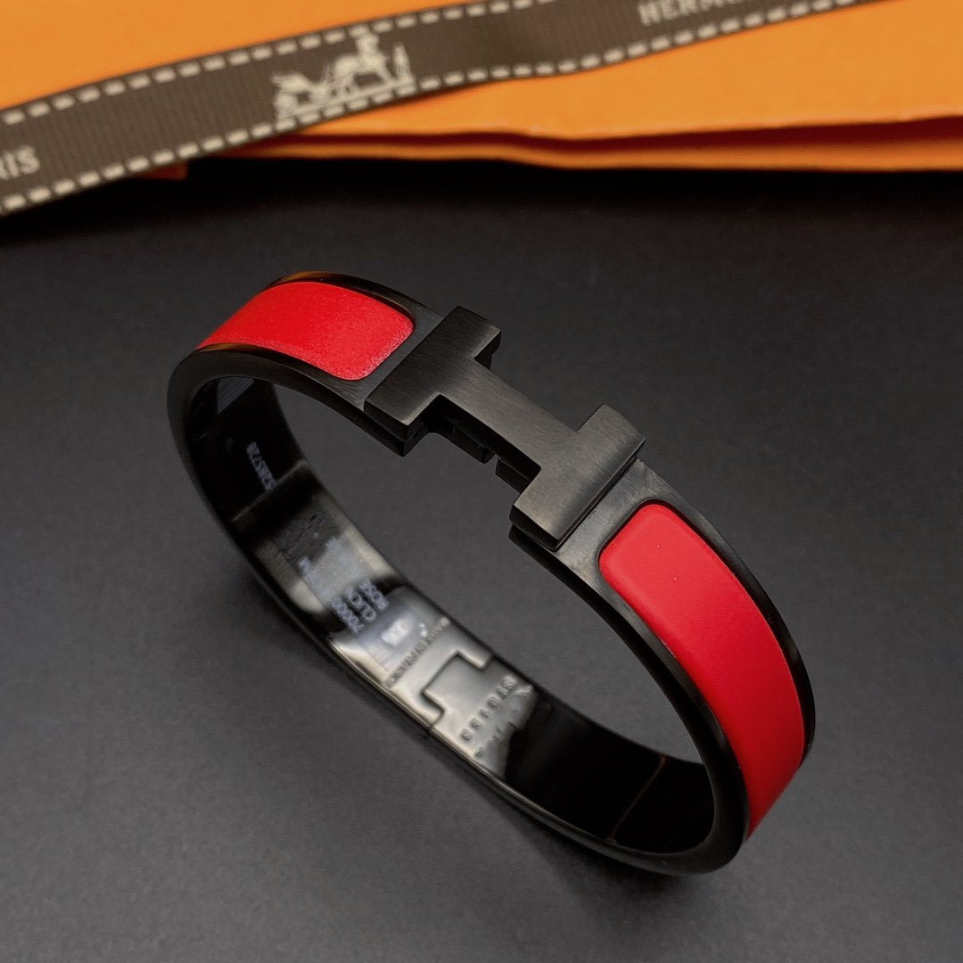 [Clover Jewelry]クリックH M SO ブラックレッドブレスレット