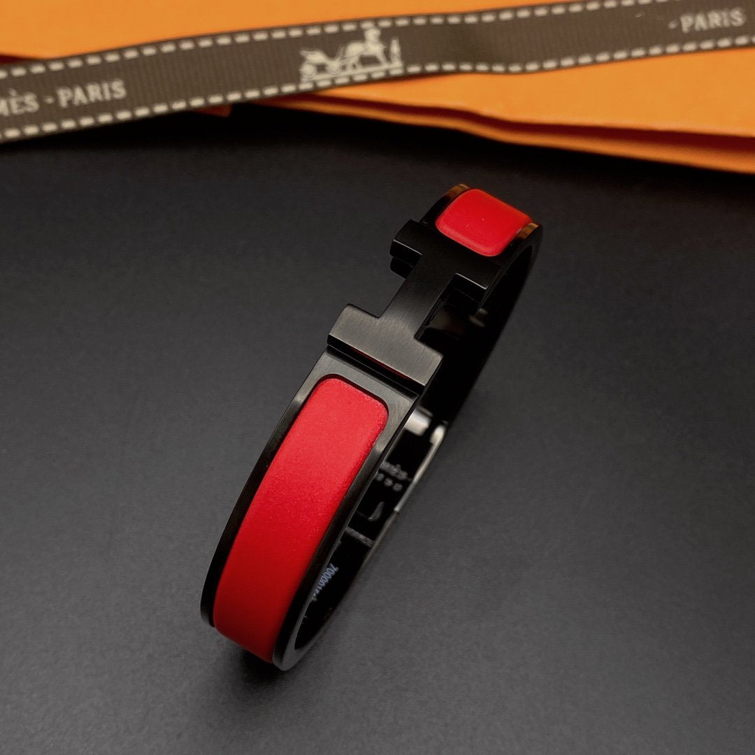 [Clover Jewelry]クリックH M SO ブラックレッドブレスレット