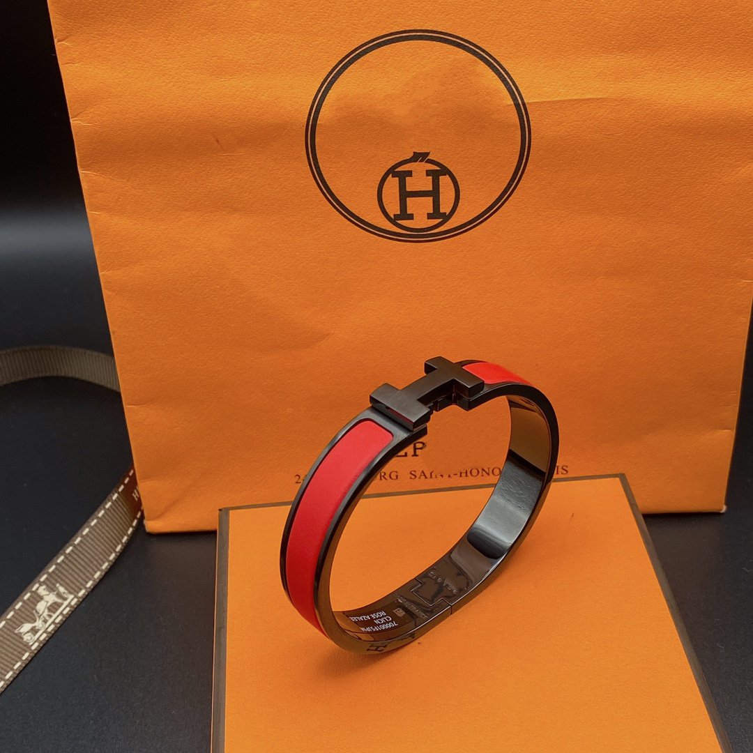 [Clover Jewelry]クリックH M SO ブラックレッドブレスレット