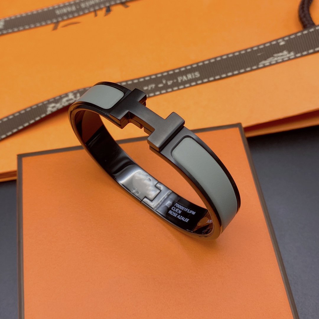[Clover Jewelry]CLIC HM SO BLACK GREY BRACELET