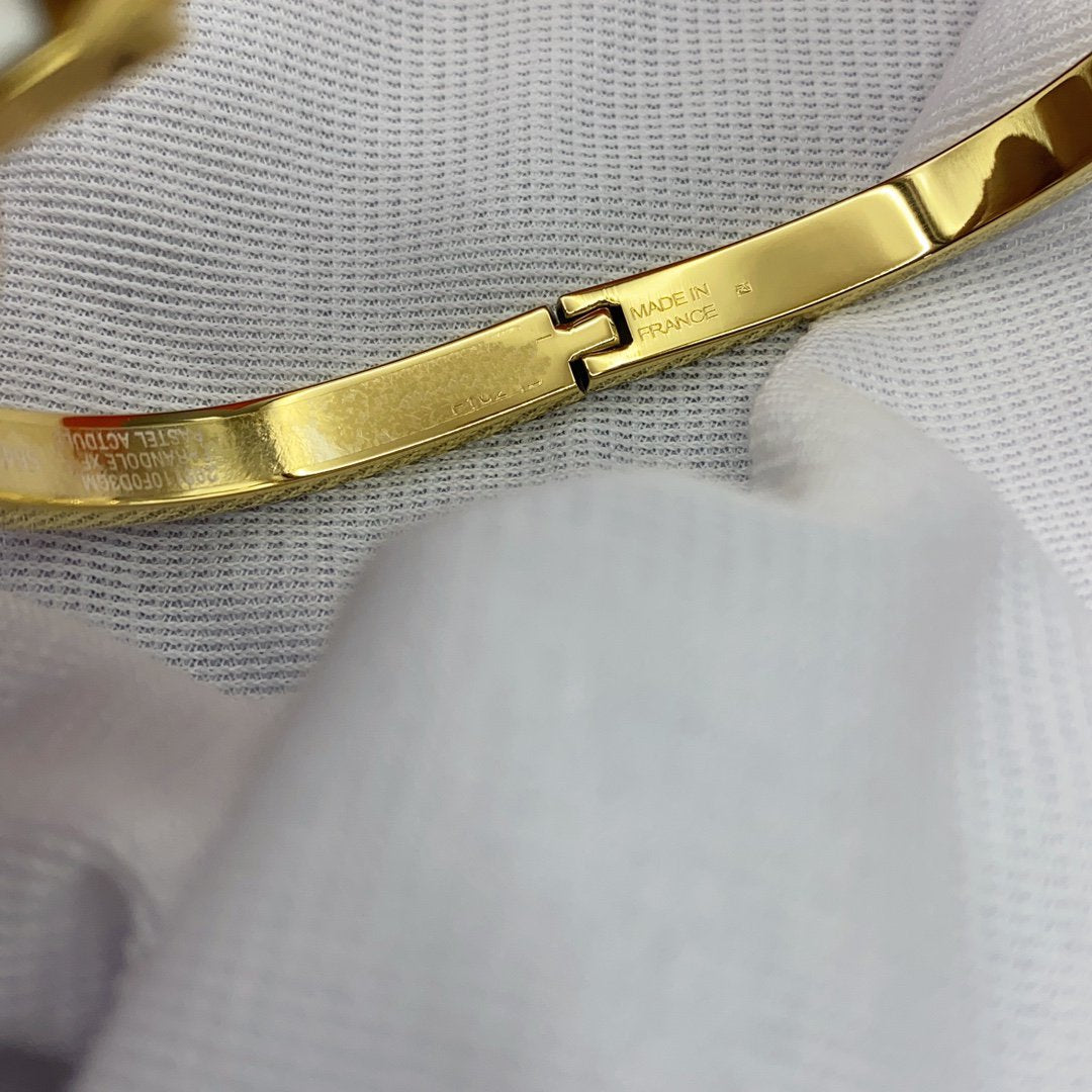 [Clover Jewelry]CLASSIC HM CLIC WHITE 8MM ENAMEL BRACELET