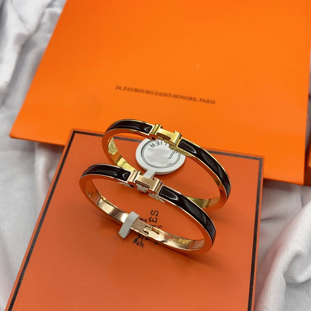 [Clover Jewelry]CLASSIC HM CLIC BLACK 8MM EMAIL ARMBAND
