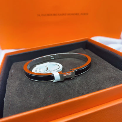 [Clover Jewelery]CLASSIC HM CLIC BLACK 8MM ENAMEL BRACELET