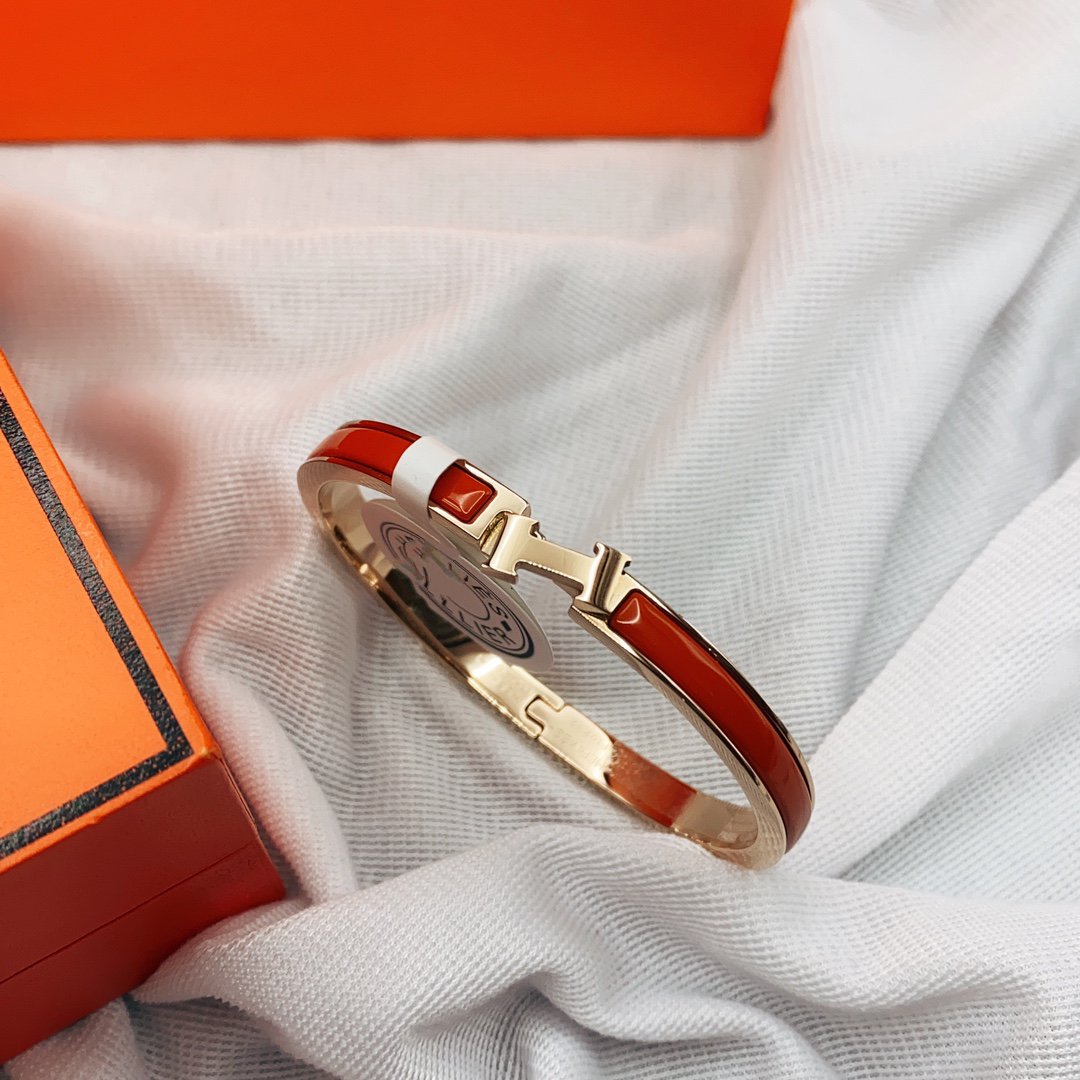 [Clover Jewelry]CLASSIC HM CLIC RED 8MM ENAMEL BRACELET