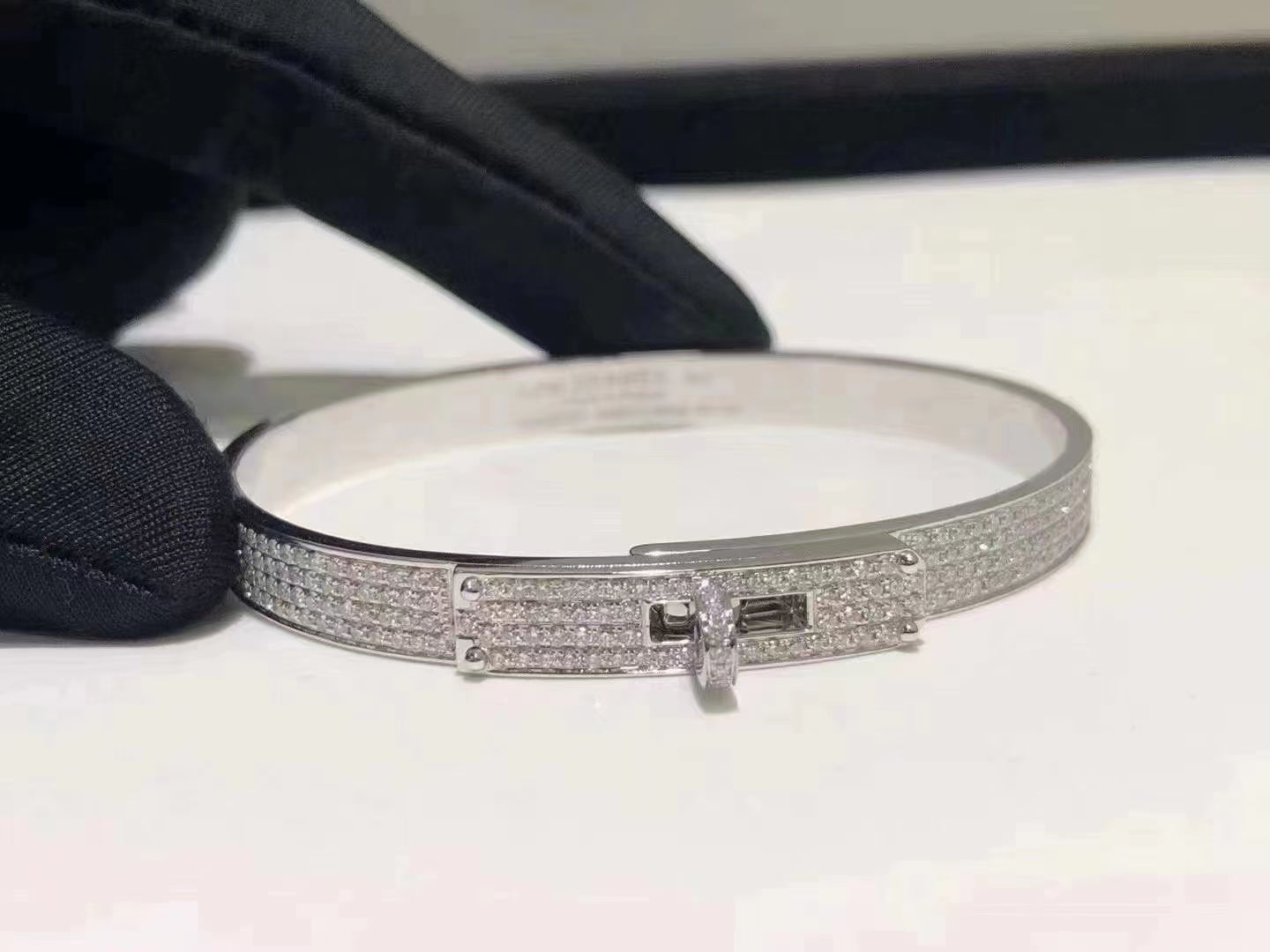 [Clover Jewelery]HM KELLY BRACELET IN SILVER AND FULL PAVE DIAMOND