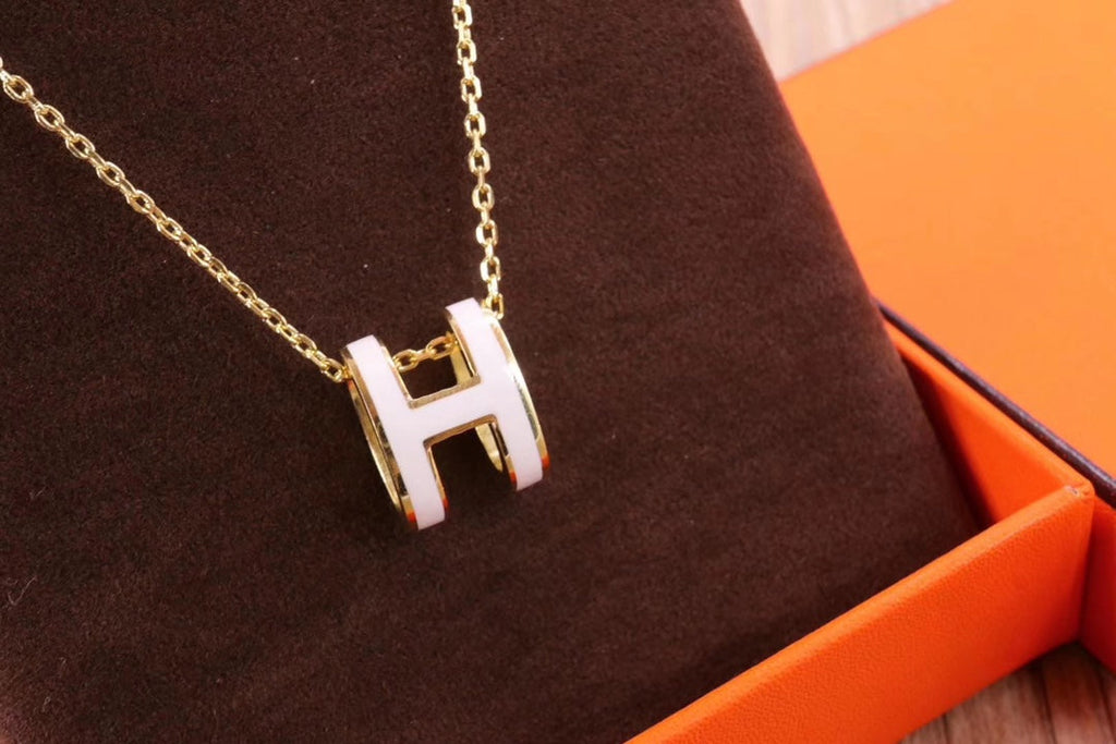 [Clover Jewelry]HM クリック イエローエナメル ゴールドネックレス