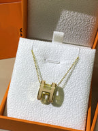 [Clover Jewelry]HM クリック イエローエナメル ゴールドネックレス