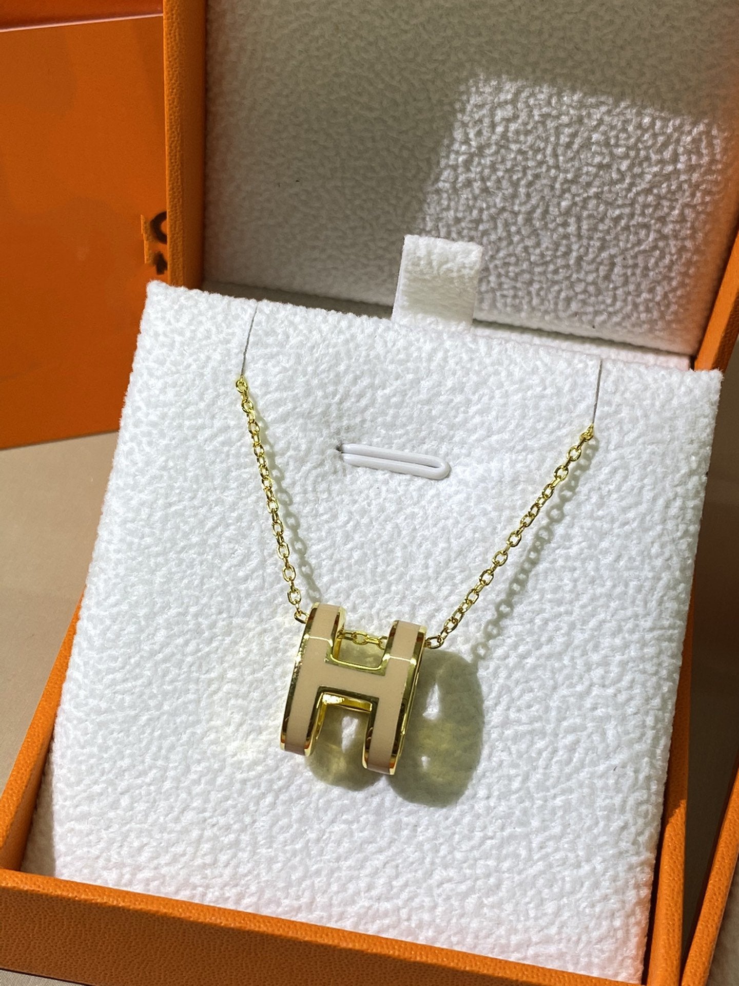 [Clover Jewelry]HM CLIC YELLOW ENAMEL GOLD NECKLACE