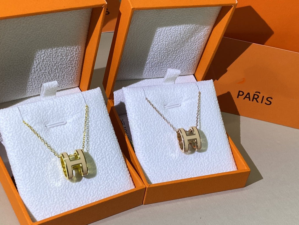 [Clover Jewelry]HM クリック イエローエナメル ゴールドネックレス