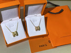 [Clover Jewelry]HM クリック イエローエナメル ゴールドネックレス