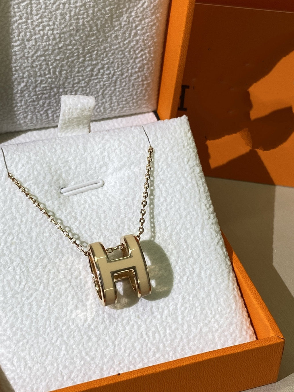 [Clover Jewelry]HM クリック イエローエナメル ゴールドネックレス