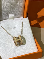[Clover Jewelry]HM クリック イエローエナメル ゴールドネックレス