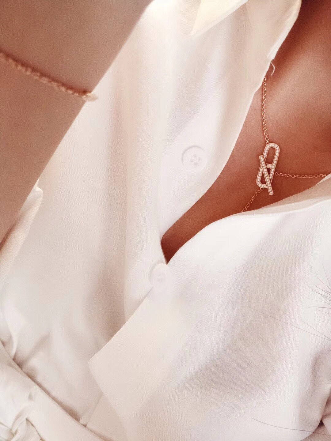 [Clover Jewelery]HM FIRE PIG NOSE NECKLACE TRENDY STREET