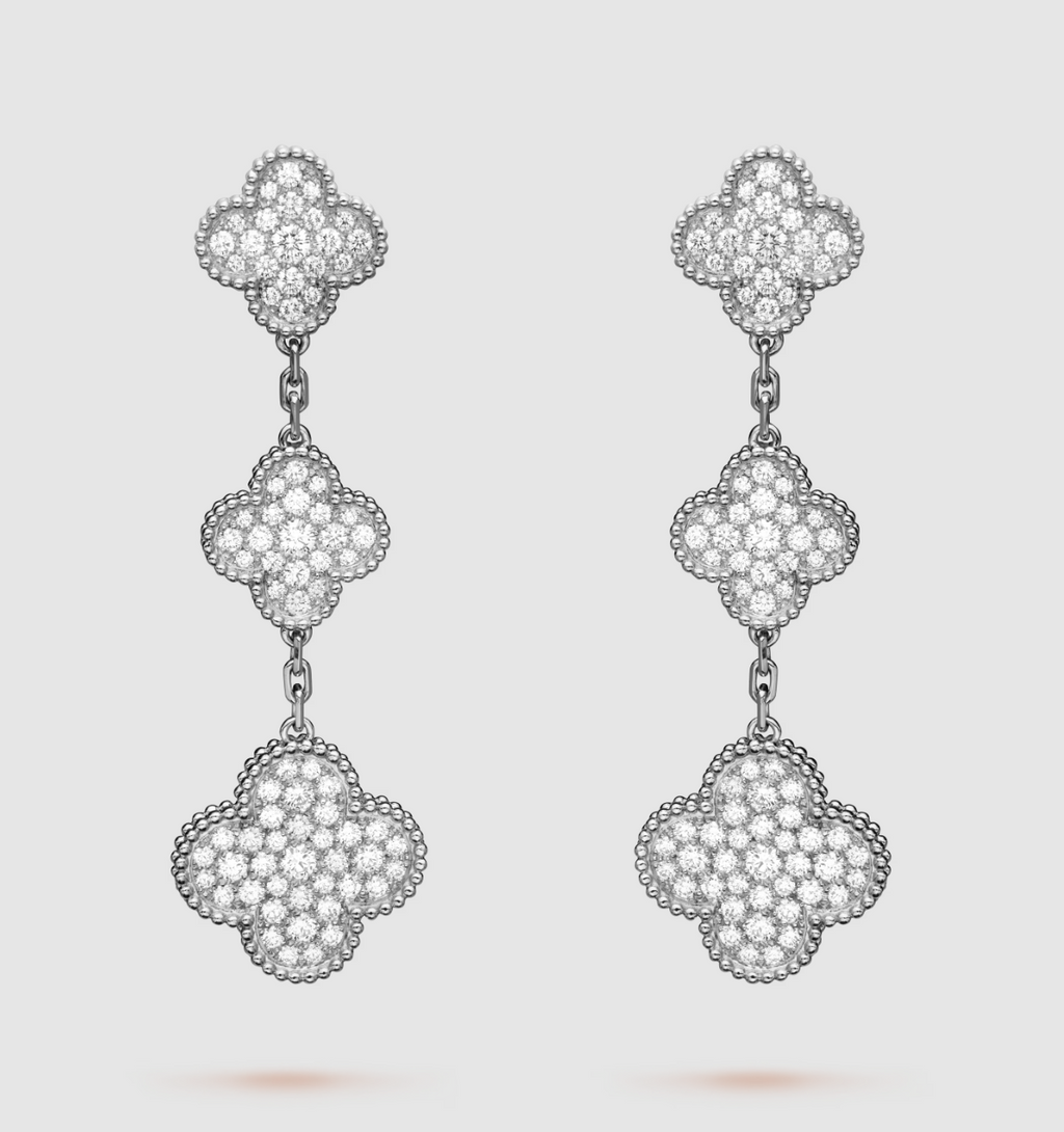 [Clover Jewelry]KLEE 3 MOTIV DIAMANT SILBER OHRRINGE