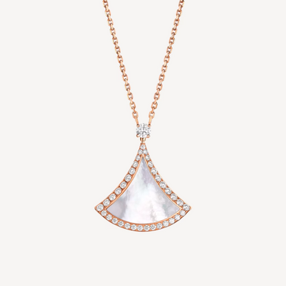 [Clover Jewelery]DREAM MOP DIAMOND PAVED PINK GOLD NECKLACE