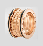 [Clover Jewelry]ZERO 1 ROCK SCHWARZ KERAMIK ROSÉGOLD GROSSES MODELL
