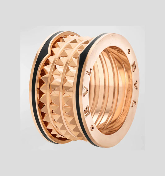 [Clover Jewellery]ZERO 1 ROCK SCHWARZE KERAMIK ROSA GOLD GROSSES MODELL