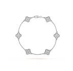 [Clover Jewelry]CLOVER 6 MOTIF SILVER DIAMOND BRACELET